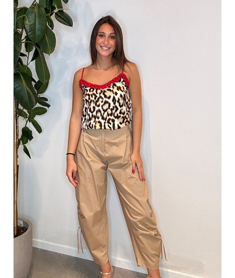 Top animalier rouge scoolo