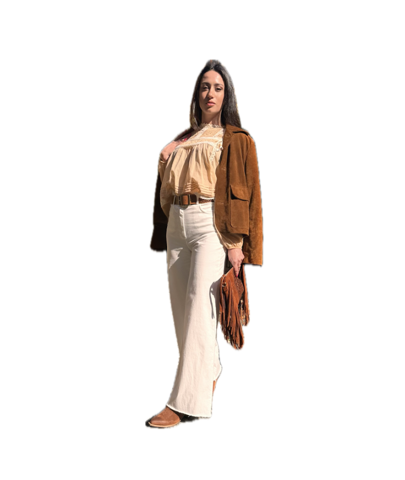 Pant palazzo cotone sfrangiato